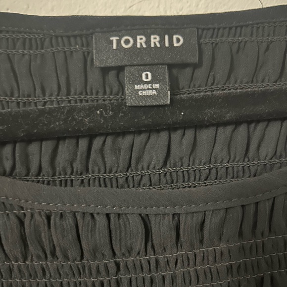 Torrid Black Smocked Peplum Blouse - Picture 6 of 7